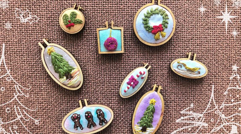 Weihnachtsanhänger sticken