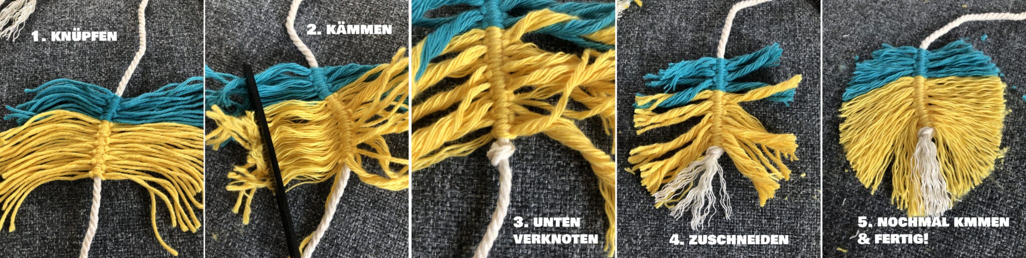Makramee Federn selber machen